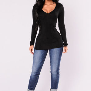 Black V Neck Sweater